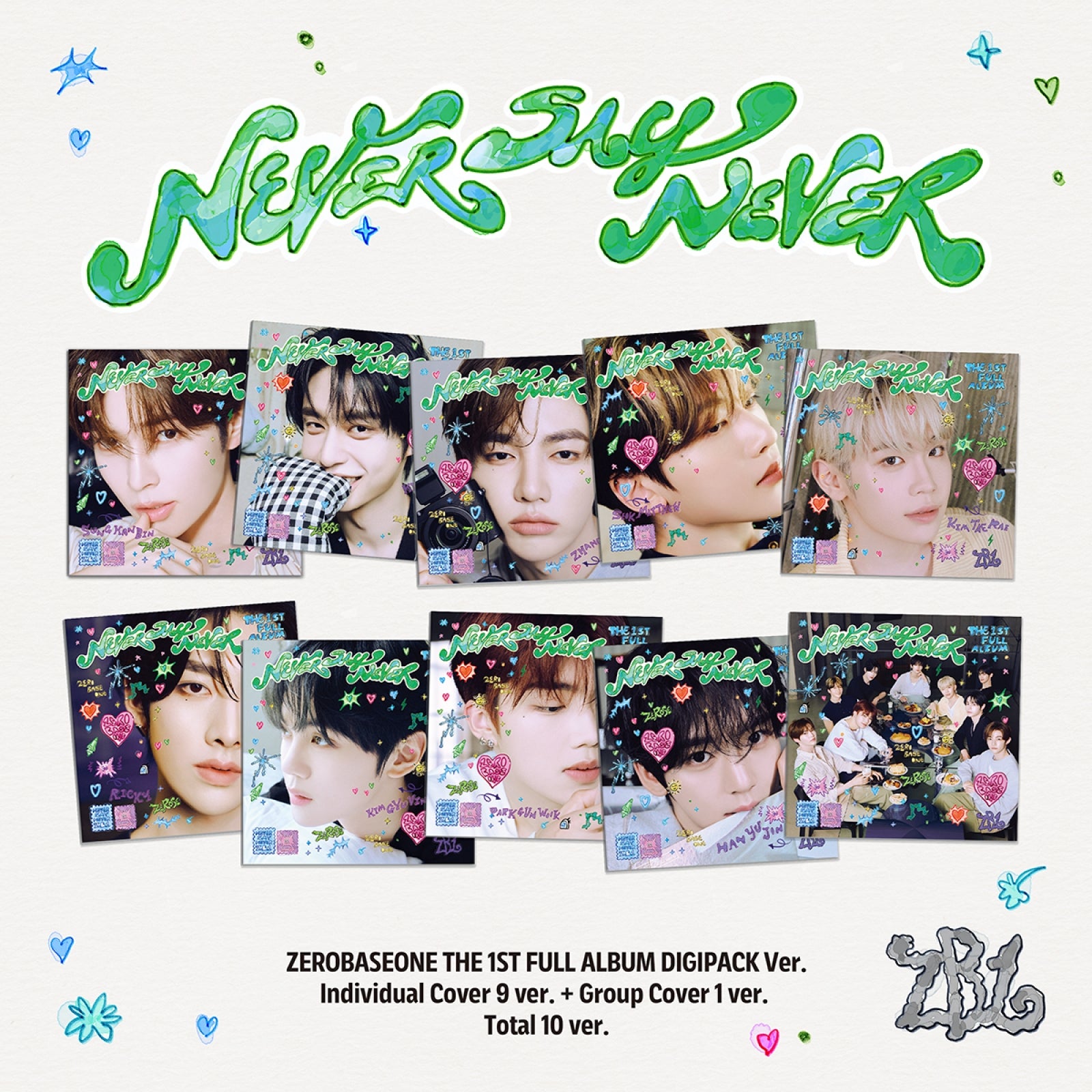 Zerobaseone 1st Full Album "NEVER SAY NEVER" (Digipack Ver.)