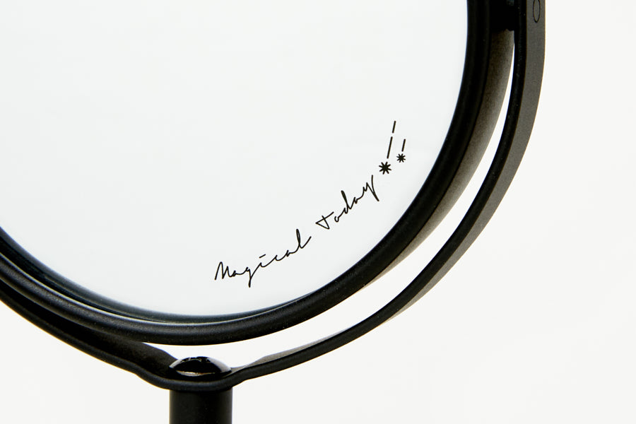 Mini Round Desk Mirror Matt Black