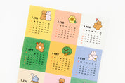 2024 Mini Calendar Sticker: Ribbon Bear & Simple