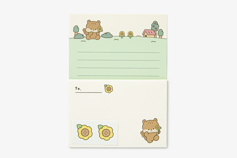 Sunflower Squirrel Letter Paper