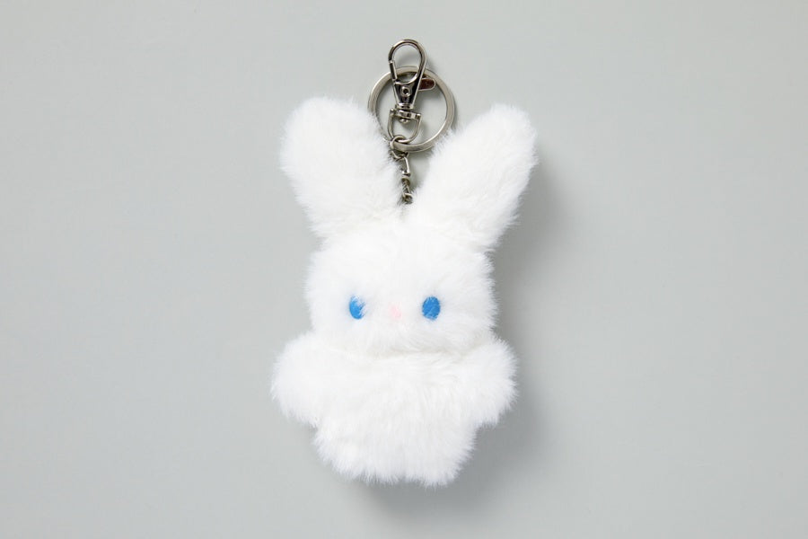 BAG CHARM WIRE EARS WHITE RABBIT