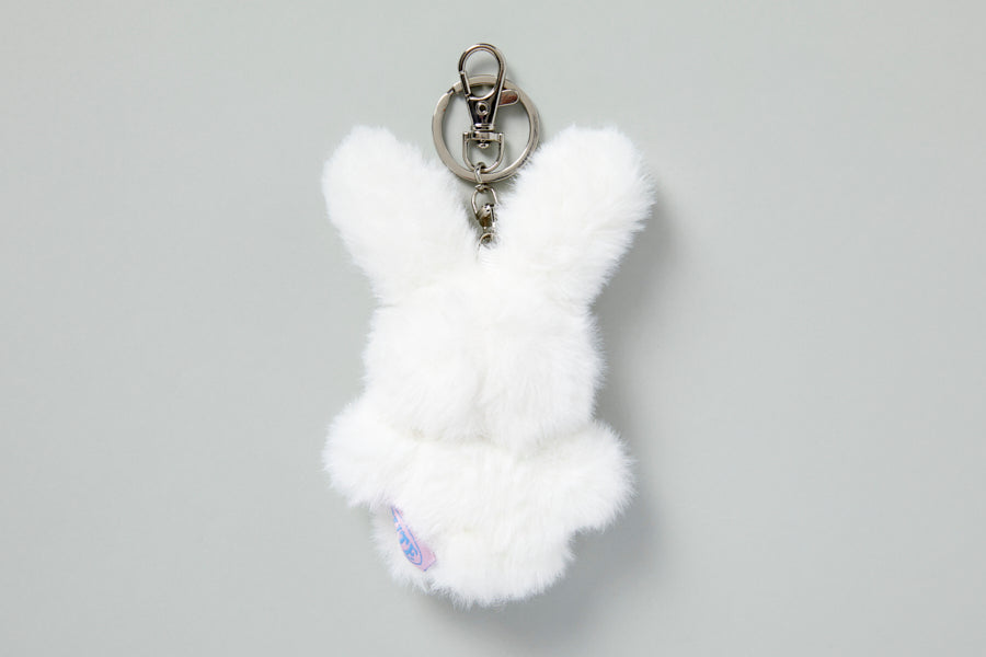 BAG CHARM WIRE EARS WHITE RABBIT
