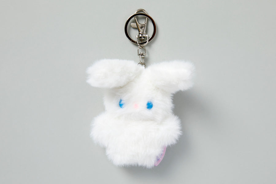 BAG CHARM WIRE EARS WHITE RABBIT
