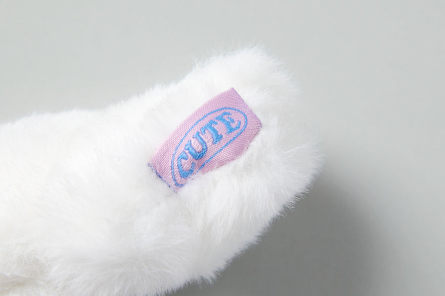 BAG CHARM WIRE EARS WHITE RABBIT