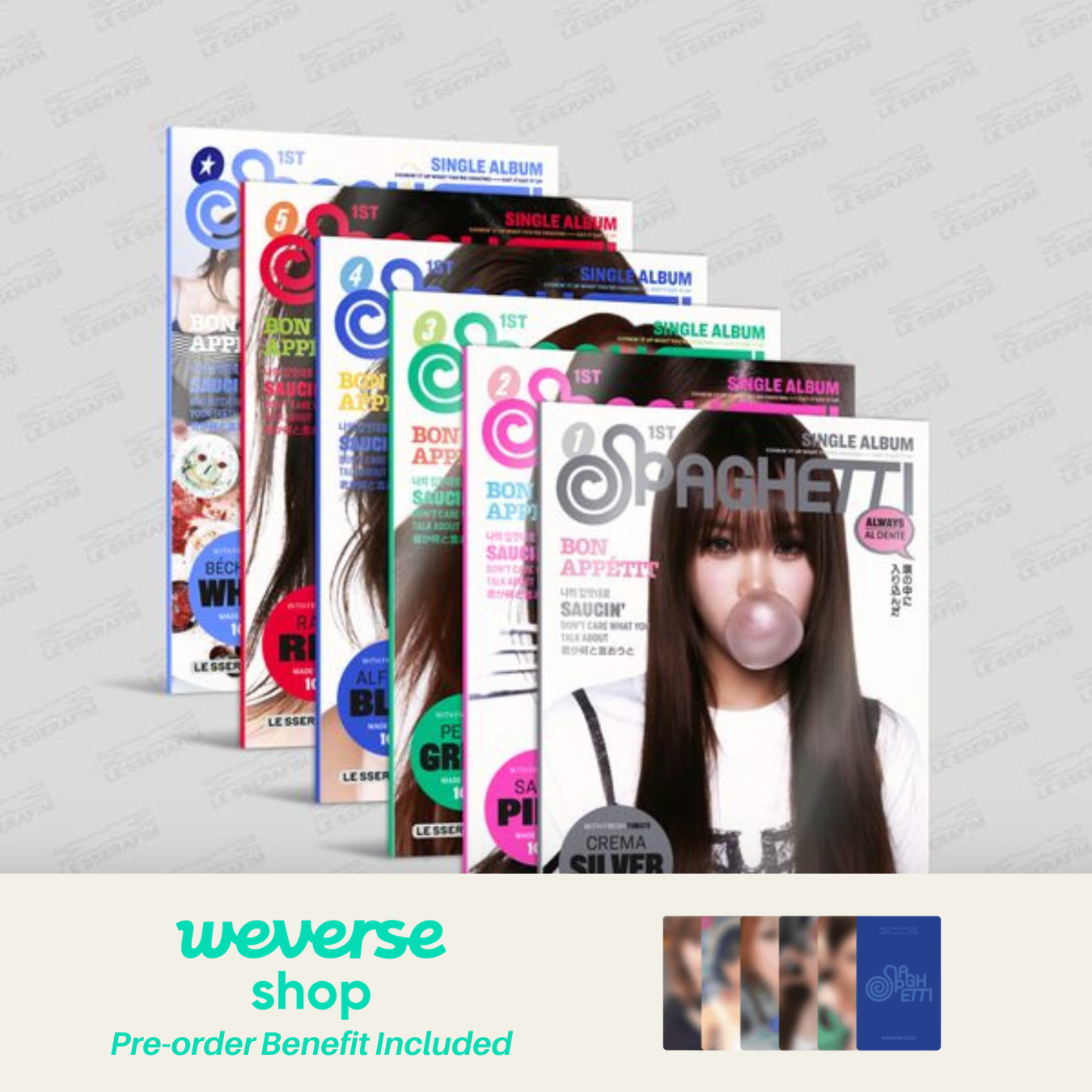 LESSERAFIM SPAGHETTI weverse 直筆サイン サクラ LE SSERAFIM 1ST