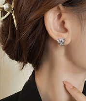 Rose Gold Clover Gem Earrings