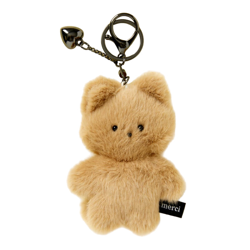 Bag Charm Heart Charm Brown Cat