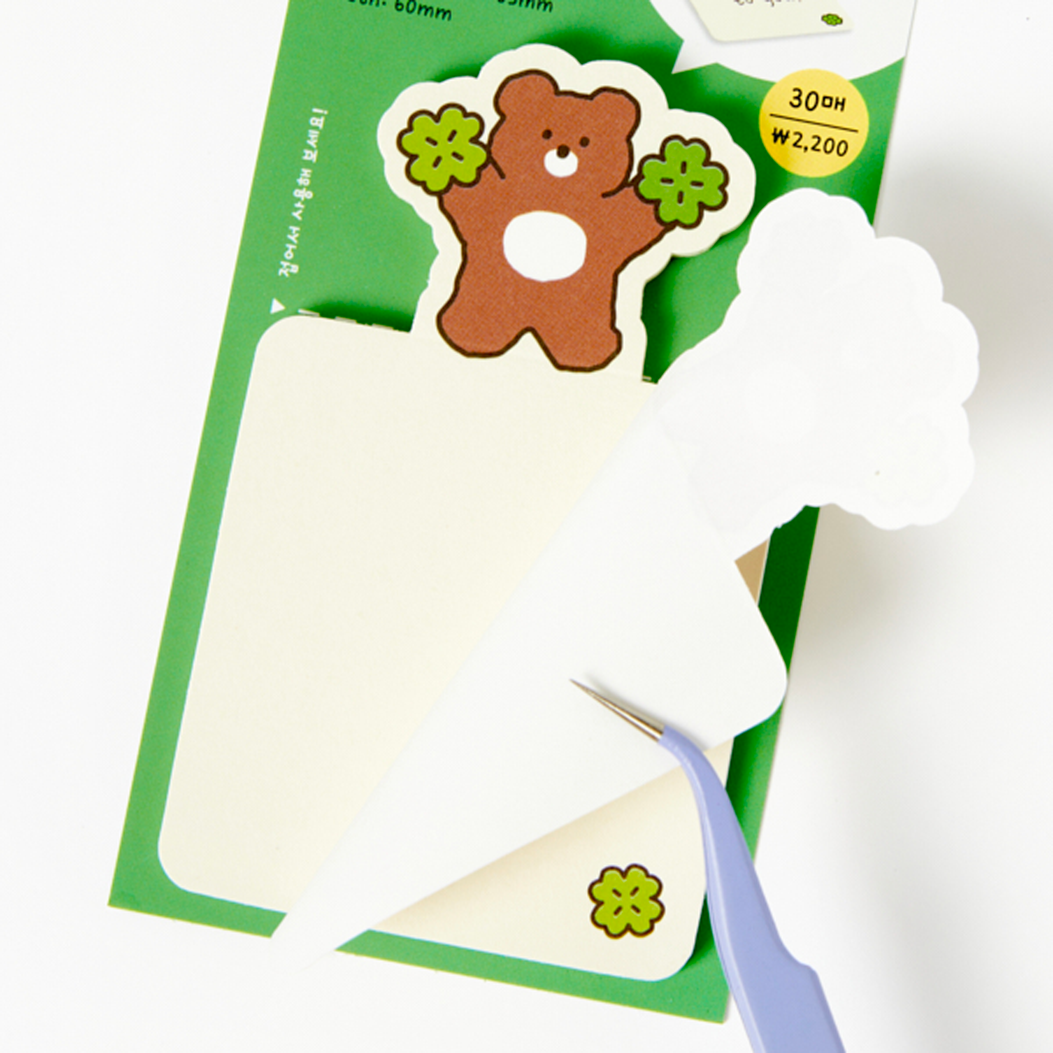 Sticky Memo Pad Clover Bear