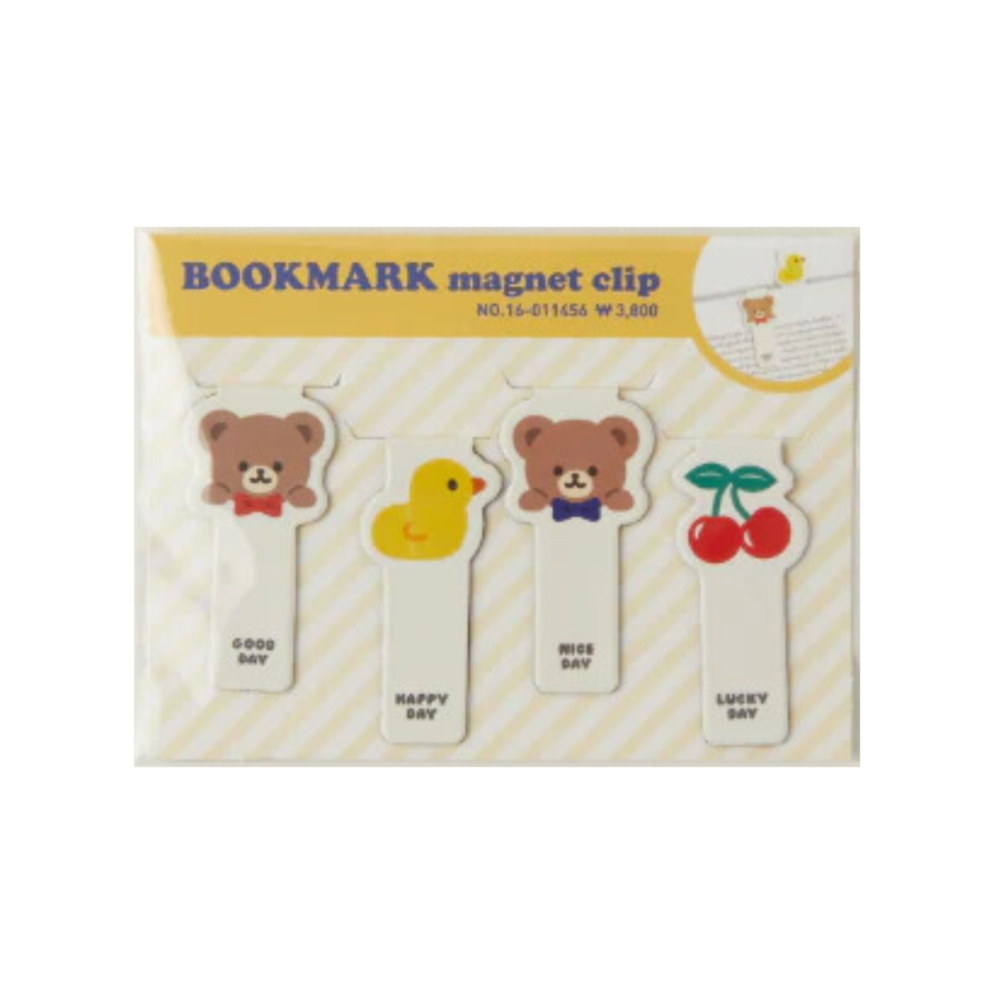 Bookmark Magnet Clip Bear & Cherry (Set of 4)
