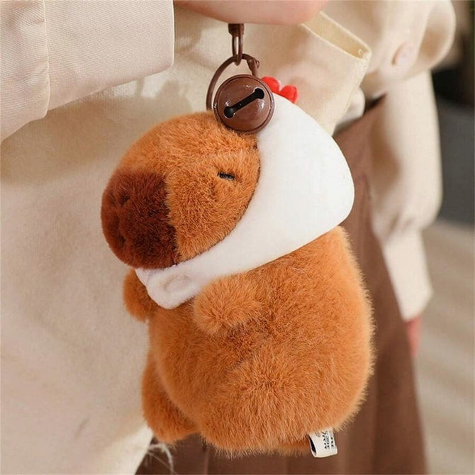 Bag Charm Capybara Chicken Hat