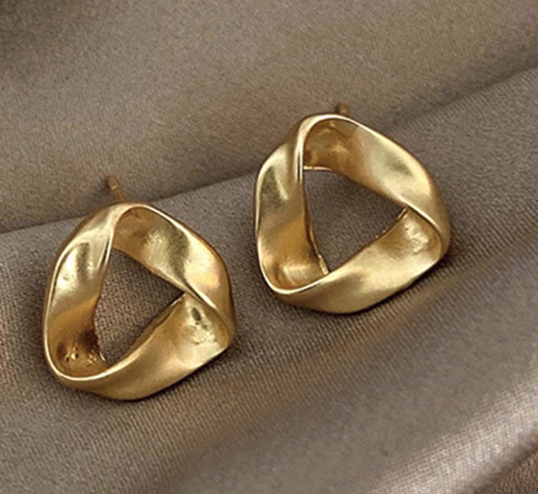 Penrose Triangle Gold Earrings