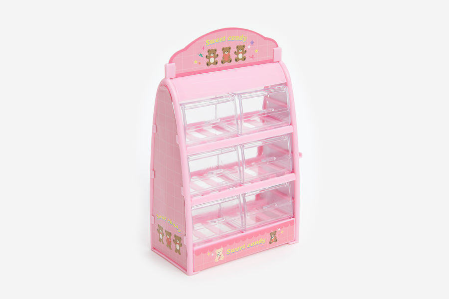 Candy Storage Box 6 Drawer Pink