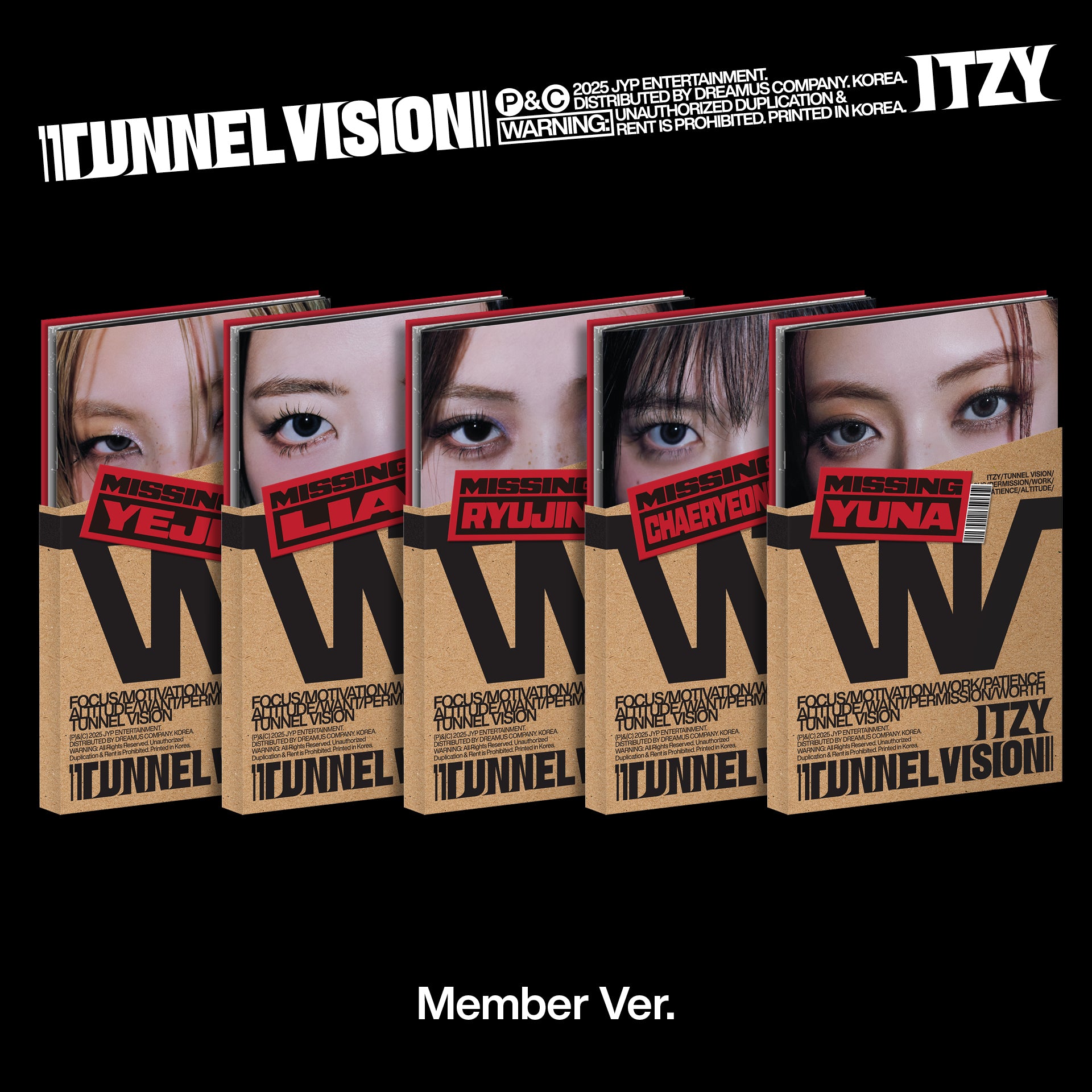 ITZY - TUNNEL VISION (MEMBER VER.) (5 VERSIONS) – Amuse Ground