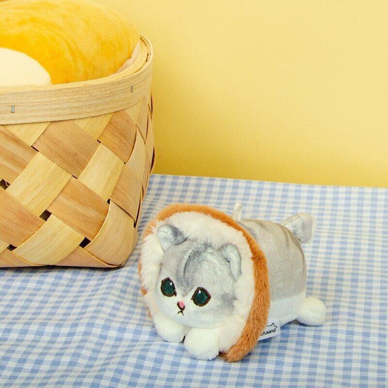Mofusand Bag Charm - Round Toast (Grey Cat)