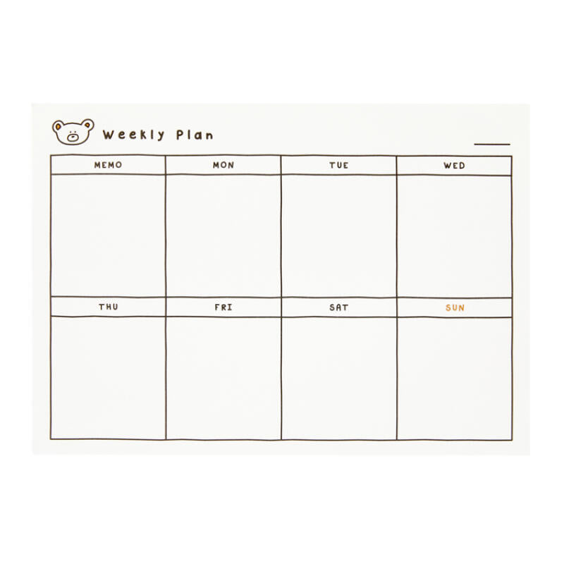 MEMOPAD WEEKLY BEAR GRID B5