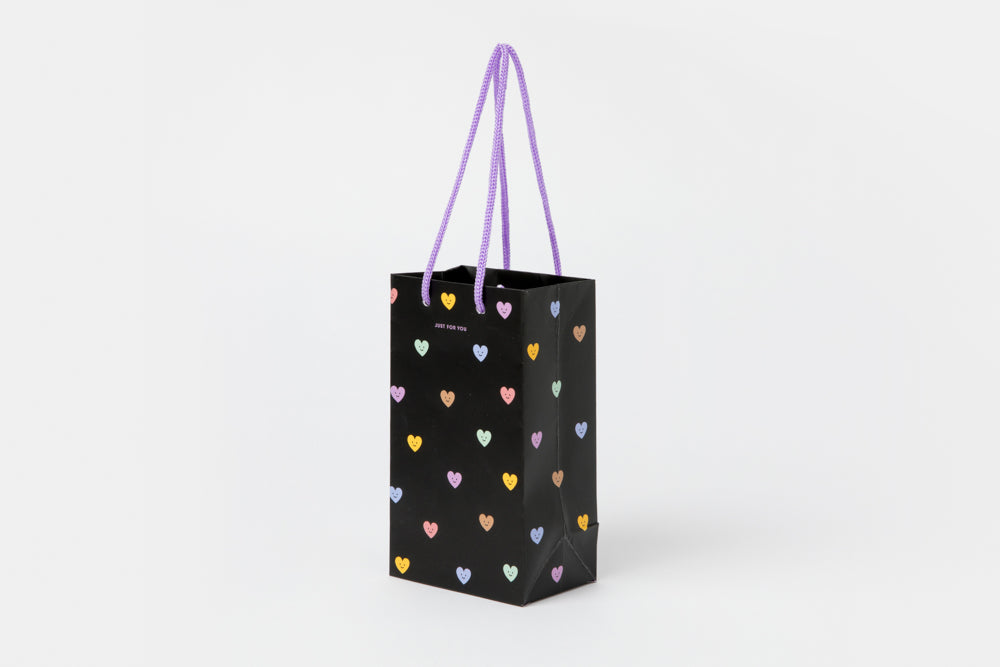 Mini Gift Bag Heart Black