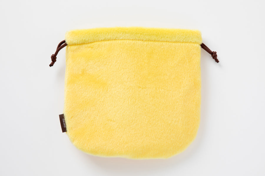 String Fabric Pouch Iren Face Yellow