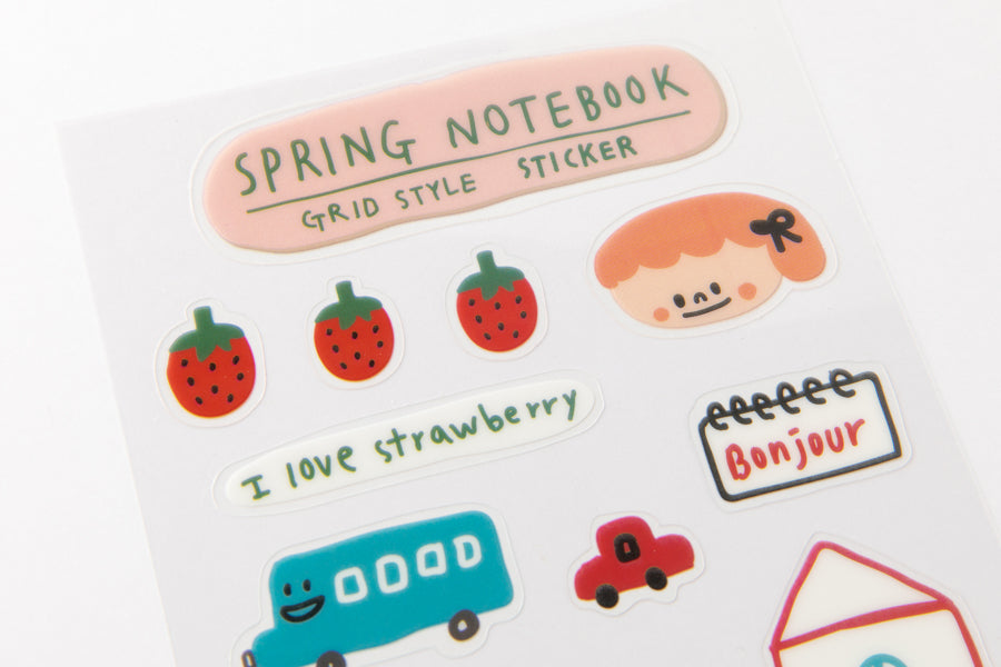 Spring Strawberry Grid Notes