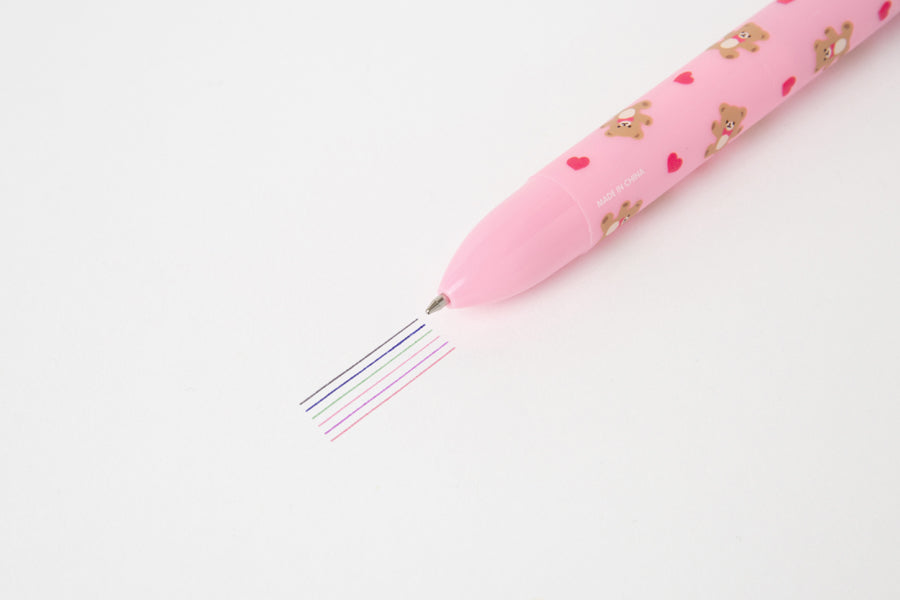 6 Colour Bear Ballpoint Pen (Pink)