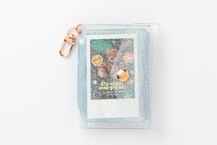 Pocket Card Case 'Crush on You' Bear Twinkle White