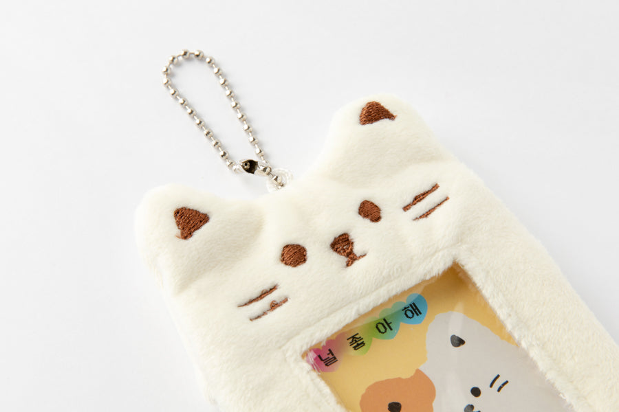 Photo Card Case Pom Pom Cat White