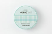 Masking Tape Check Mint 15mm