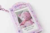 Photo Card Holder 2 Pocket Heart Bear Purple