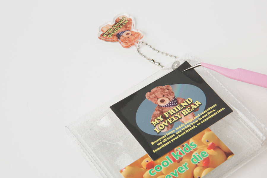 Glitter Card Case & Sticker Set Bear