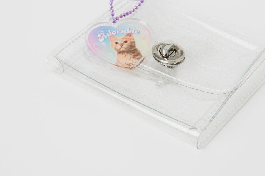 Glitter Card Case & Sticker Set Cat