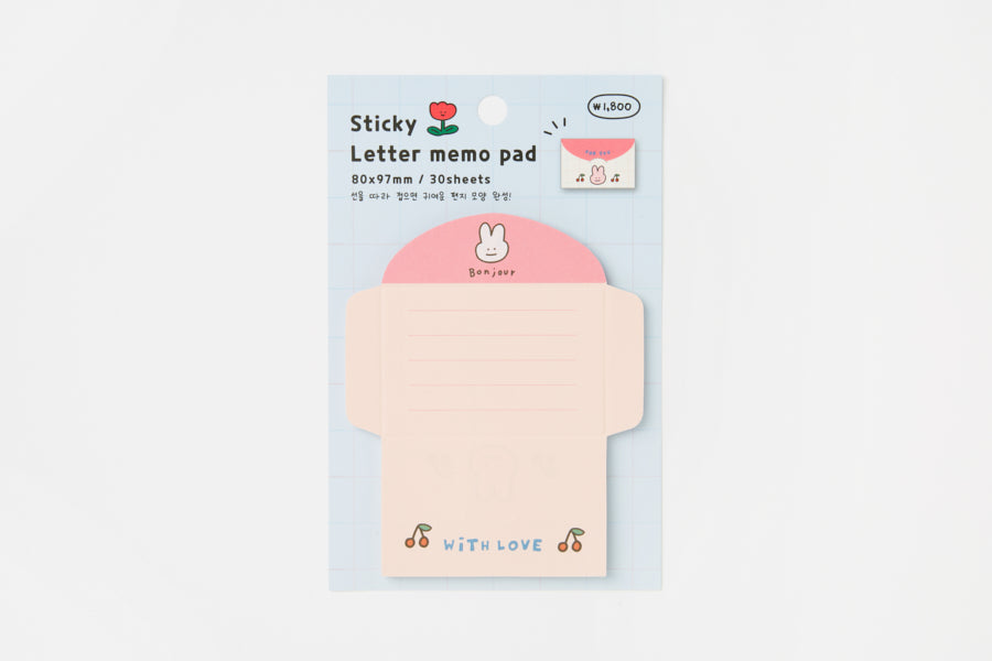 Sticky Letter Memo Pad Rabbit