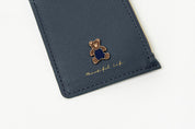 Neck Card Case Metal Badge Bear Navy