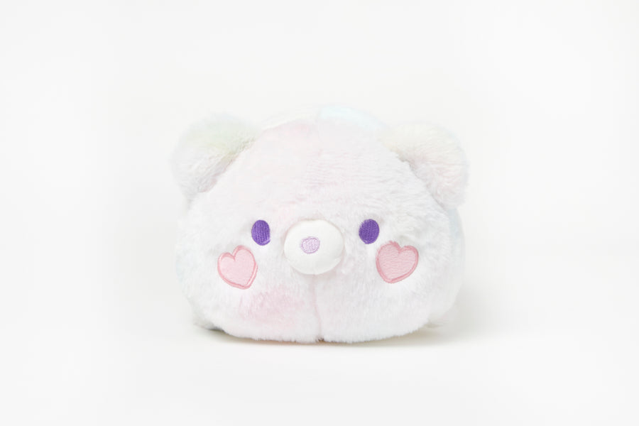 Cushion Lying Rainbow Heart Bear