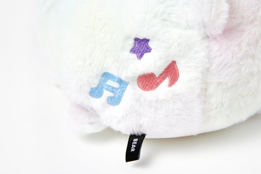 Cushion Lying Rainbow Heart Bear