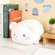 Cushion Lying Rainbow Heart Bear