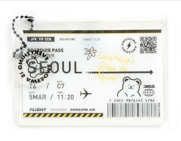 Card Case Keyring PVC Boarding Pass Seoul