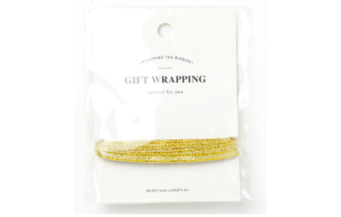 Gift Wrapping Ribbon Gold 5mm