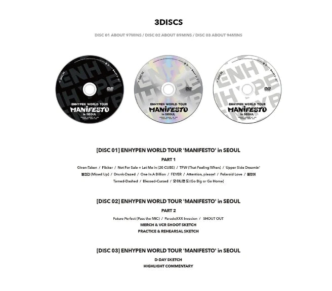 Enhypen World Tour: Manifesto in Seoul Digital Code & DVD SET + PRE-ORDER BENEFIT
