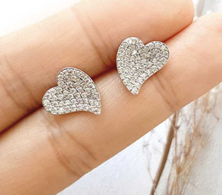 Silver Swing Heart Earrings