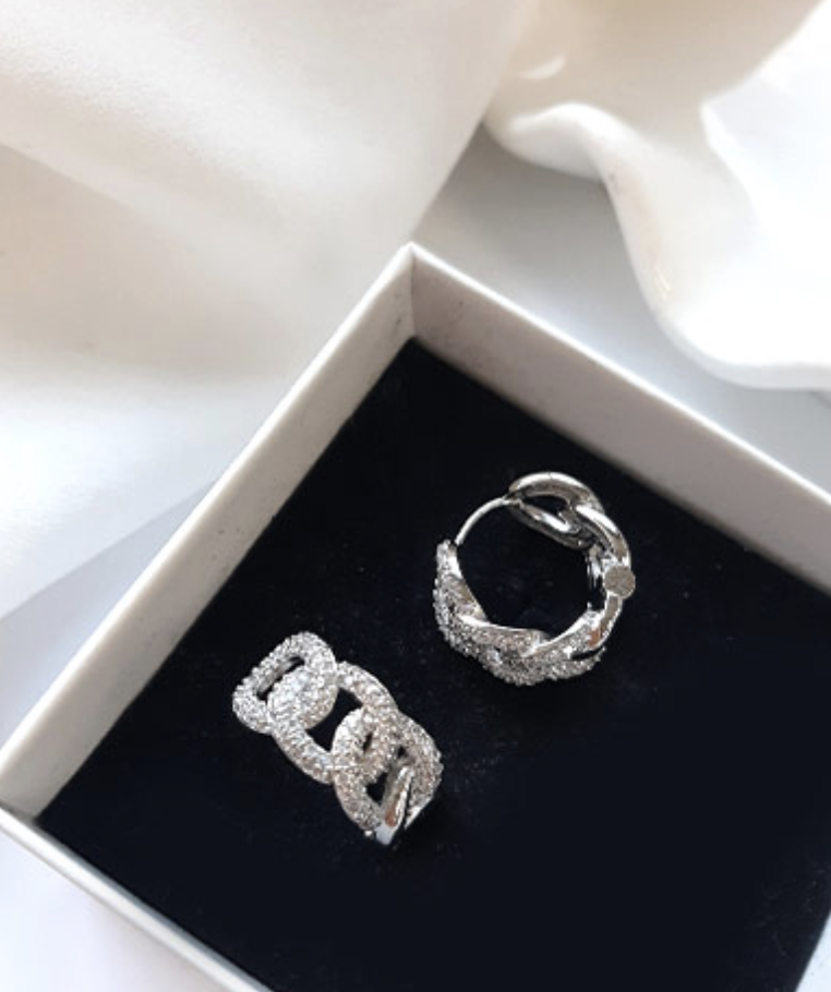 Silver Elloe Ring Earrings