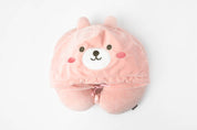 Hooded Neck Cushion Pink Rabbit