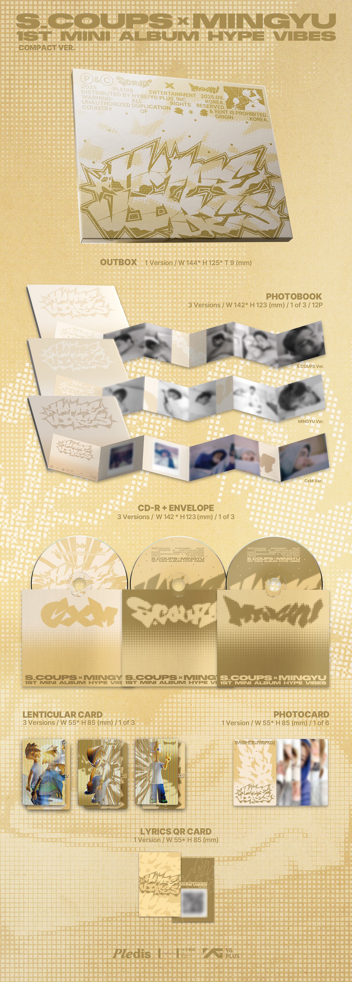 [Pre-Order] S.Coups x Mingyu (Seventeen) 1st Mini Album: Hype Vibes [Compact Ver.]