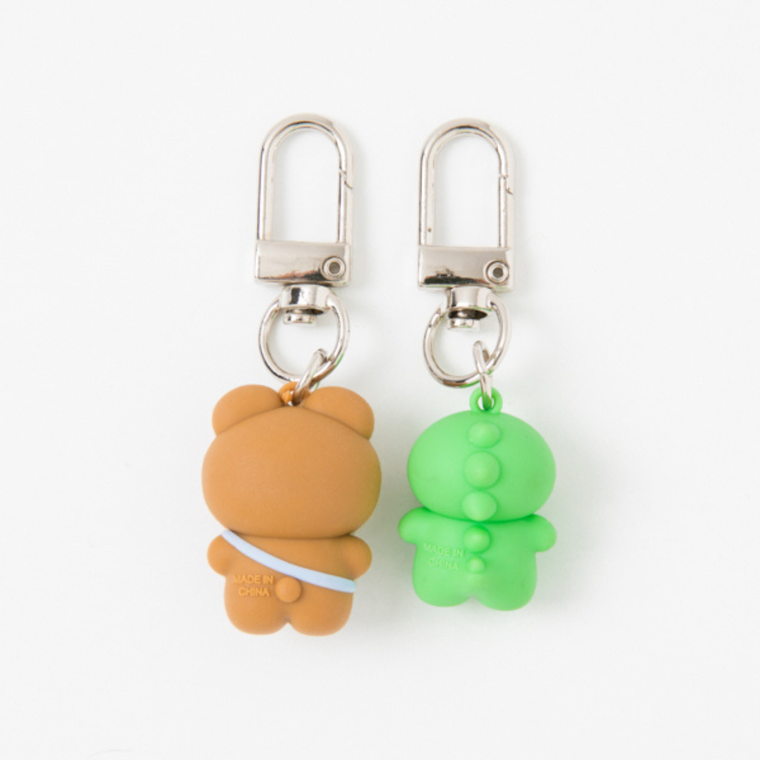 KEY RING SET BEAR DINOSAUR