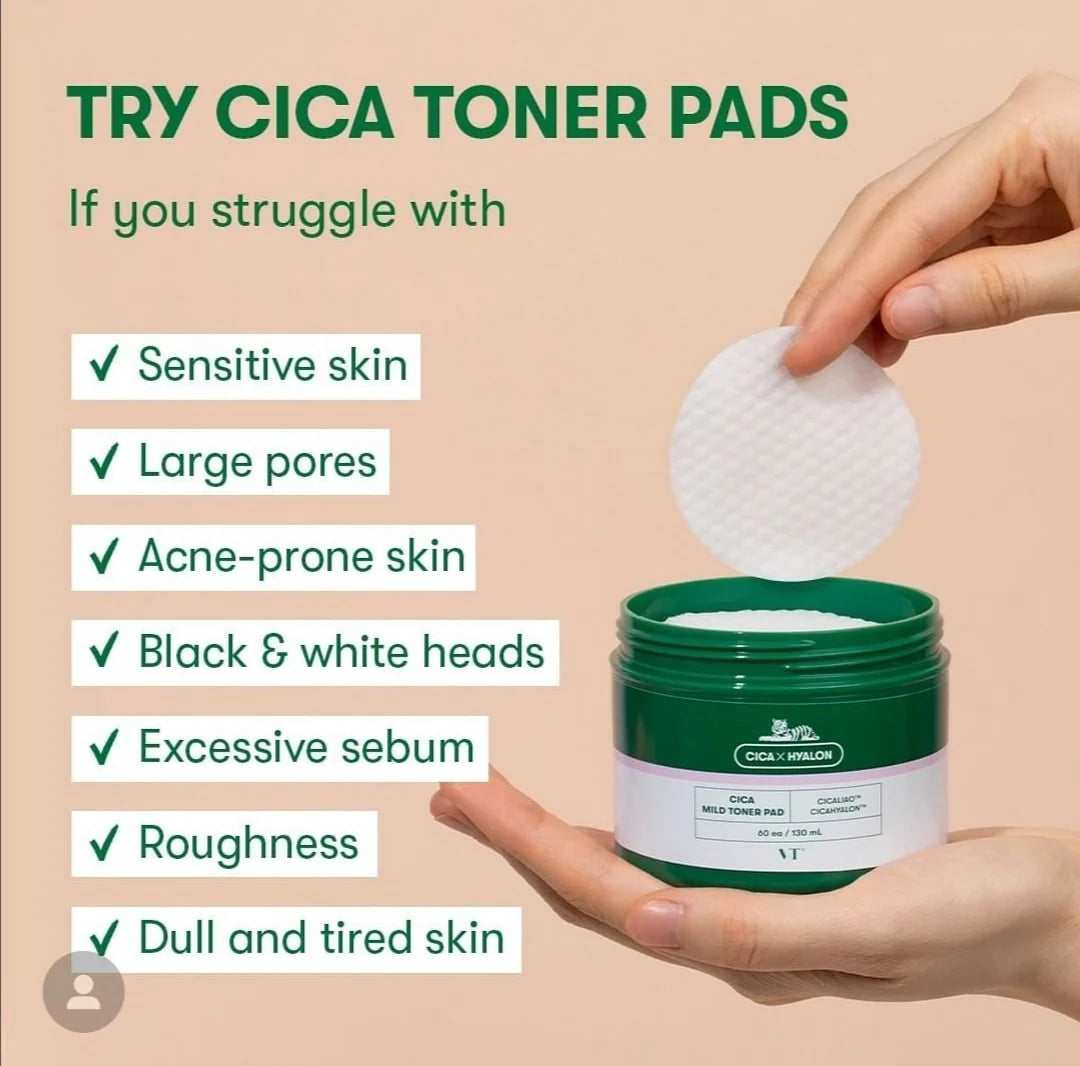 VT Cosmetic Cica Mild Toner Pad [60ea]