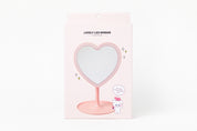 LED Desk Mirror Heart Pink