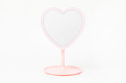 LED Desk Mirror Heart Pink