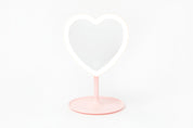 LED Desk Mirror Heart Pink