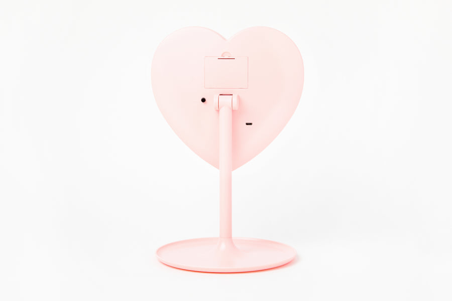 LED Desk Mirror Heart Pink