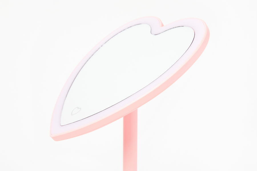 LED Desk Mirror Heart Pink