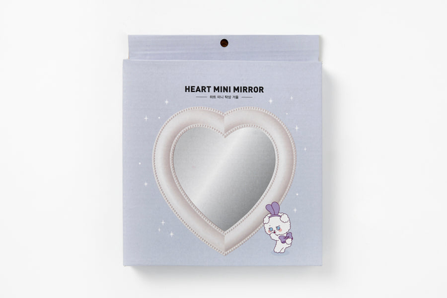 Desk Mirror White Heart S