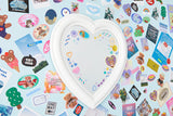 Desk Mirror White Heart S
